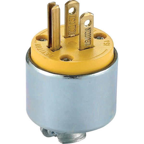 Leviton Leviton Commercial Armored Ground/Straight Blade Plug 5-15P 18-12 AWG 2 Pole 3 Wire 515PA-000 - main